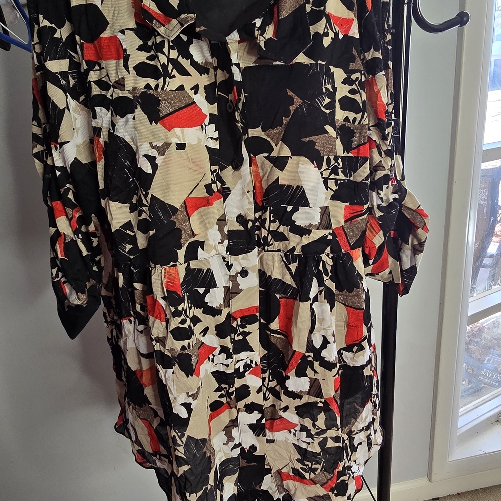 Style & Co. Multicolor Abstract Button-Down Shirt